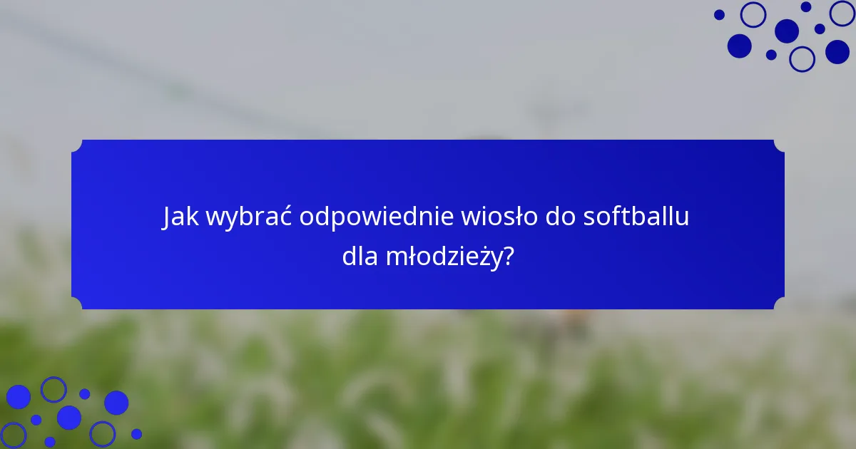 Jak wybrać odpowiednie wiosło do softballu dla młodzieży?